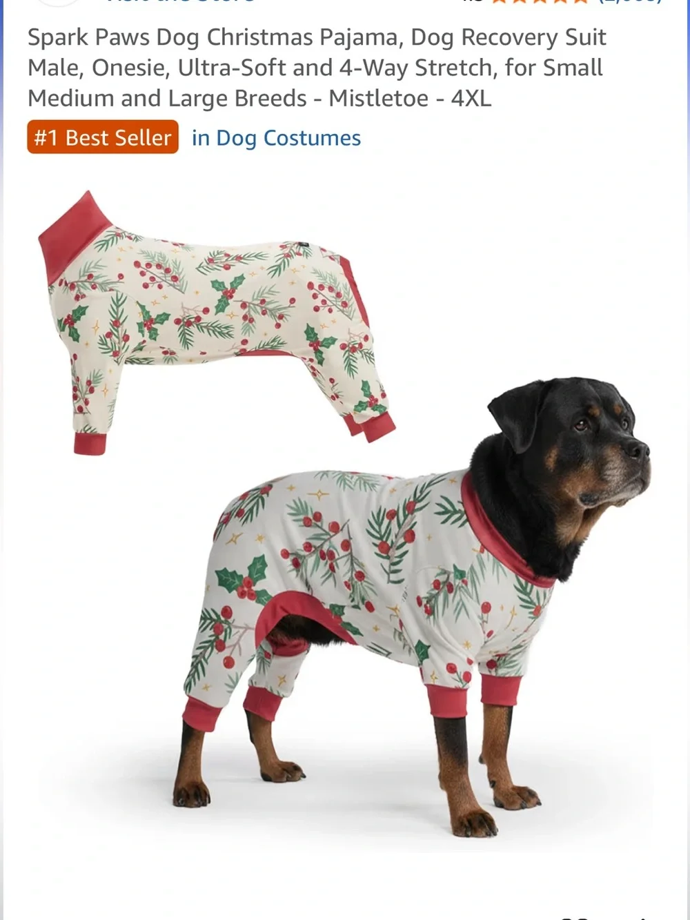 NWT Mistletoe Christmas Holiday Dog Pajamas